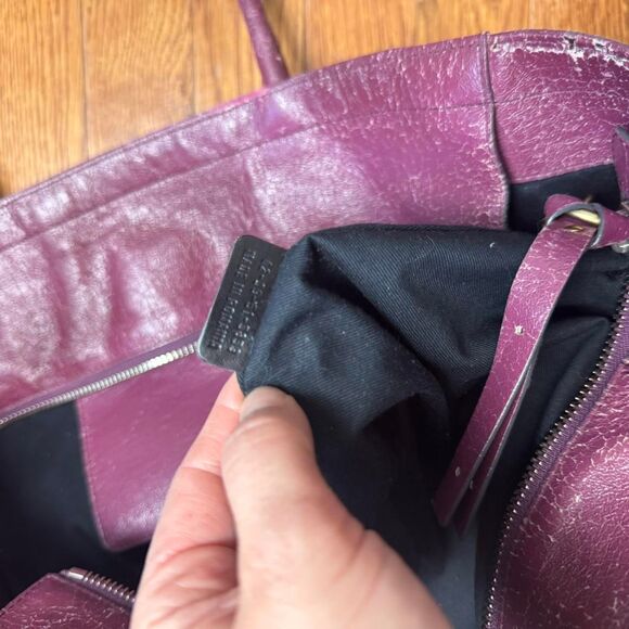 Vintage Y2K Chloe Leather Plum Purple Tote Bag - Picture 8 of 8